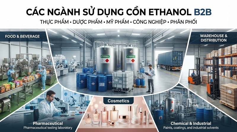 Cồn Ethanol Cho Khách Hàng B2B – Giải Pháp Cung Ứng Ổn Định Cho Doanh Nghiệp